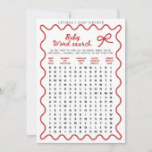 Red Bow Baby Shower - Editable Name, 5x7 Invitatio Kaart (Voorkant)