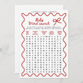Red Bow Baby Shower - Editable Name, 5x7 Invitatio Kaart (Voorkant / Achterkant)