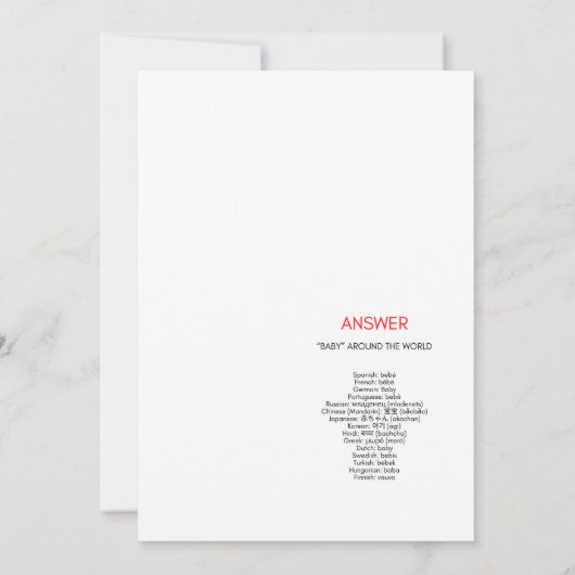 Red Bow Baby Shower - Editable Name, 5x7 Kaart (Achterkant)