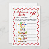 Red Bow Baby Shower - Editable Name, 5x7 Kaart (Voorkant / Achterkant)