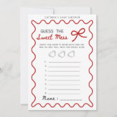 Red Bow Baby Shower - Editable Name, 5x7 Kaart (Voorkant)