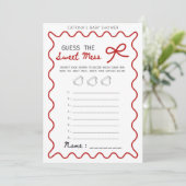 Red Bow Baby Shower - Editable Name, 5x7 Kaart (Staand voorkant)