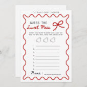 Red Bow Baby Shower - Editable Name, 5x7 Kaart (Voorkant / Achterkant)