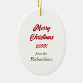 Red Bow Black Labrador Retriever Christmas Keramisch Ornament (Achterkant)