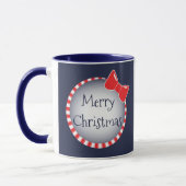 Red Bow Blue Merry kerst | Fotokoffie-Mok Mok (Links)