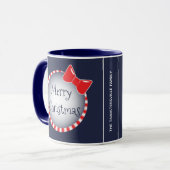 Red Bow Blue Merry kerst | Fotokoffie-Mok Mok (Voorkant links)