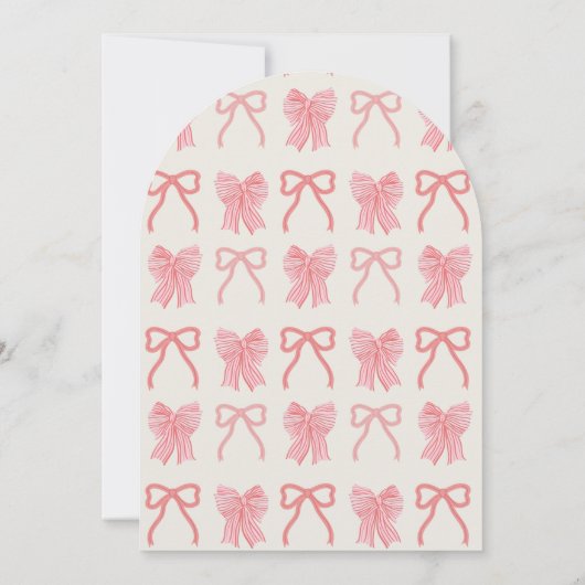 Red Bow & Blue Stripes Bridal Shower Kaart (Achterkant)