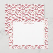 Red Bow Border Valentine's Day Note Card Kaart (Voorkant / Achterkant)