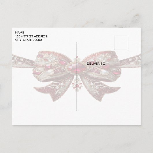 Red Bow-Briefkaart Briefkaart (Achterkant)