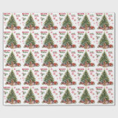 Red Bow Buff Cocker Spaniel Dog Holiday Tree Cadeaupapier (Vlak)
