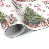 Red Bow Bulldog-vakantieboom Cadeaupapier (Rol Hoek)