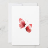 Red Bow Butterflies Bridal Shower   Kaart (Achterkant)