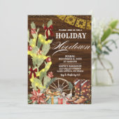 Red Bow Cactus Wild West Holiday Hoedown Kaart (Staand voorkant)