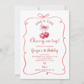 Red Bow Cherry op de eerste verjaardag van Top Gir Kaart (Voorkant)