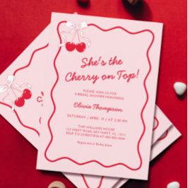 Red Bow Cherry op het hoogste Vrijgezellenfeest Kaart