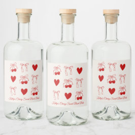 Red Bow Cherry Sweet Bachelorette Party Decor Likeurfles Etiket