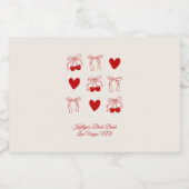 Red Bow Cherry Sweet Bachelorette Party Likeurfles Etiket (Enkel label)