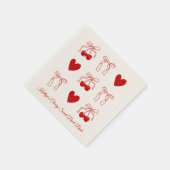 Red Bow Cherry Sweet Bachelorette Party Servetten (Hoek)