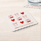 Red Bow Cherry Sweet Vrijgezellenfeest Paper Onder Kartonnen Onderzetters (Gebogen)