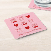 Red Bow Cherry Sweet Vrijgezellenfeest Paper Onder Kartonnen Onderzetters (Gebogen)