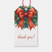 Red Bow Christmas Baby Shower Cadeaulabel (Voorkant)