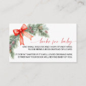 Red Bow Christmas Book for Baby Enclosure Card Informatiekaartje (Voorkant)