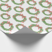 Red Bow Christmas Boxwood Krans Cadeaupapier (Hoek)