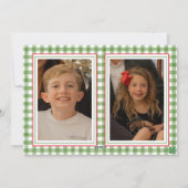 Red Bow Christmas Boxwood Krans Foto Feestdagenkaart (Achterkant)