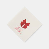 Red Bow Christmas Cocktail Napkins | Holiday Party Servet (Hoek)