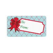 Red Bow Christmas Gift Label Labels (Voorkant)