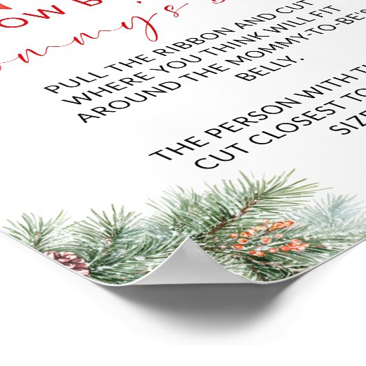 Red Bow Christmas Hoe groot is het buikspel van ma Poster (Hoek)