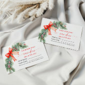 Red Bow Christmas Hoeveel Snoepjes Game Kaart Plaatskaartje