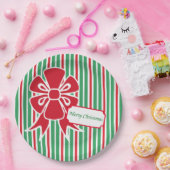 Red Bow Christmas Party Papieren Borden Papieren Bordje (Feest)