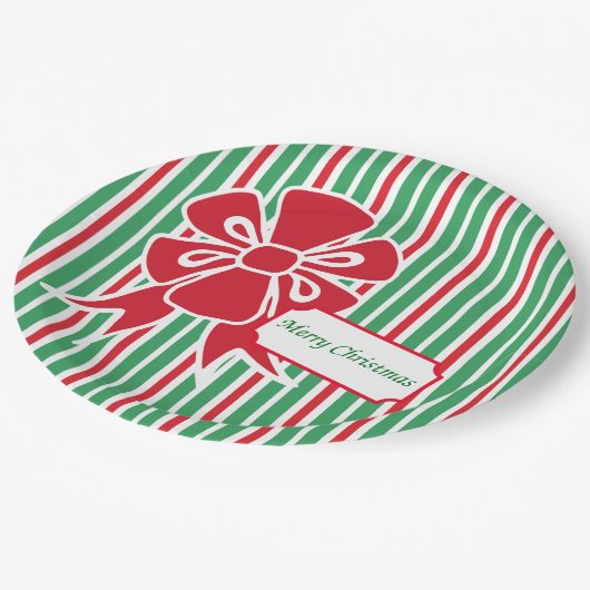 Red Bow Christmas Party Papieren Borden Papieren Bordje (Gekanteld)