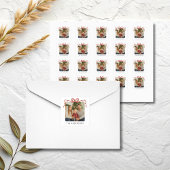 Red Bow Christmas Photo Vierkante Sticker