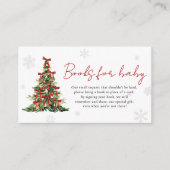 Red Bow Christmas Tree Books for Baby Baby Shower Informatiekaartje (Voorkant)
