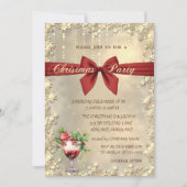 Red Bow Cocktail Poinsettia Christmas Corporated Kaart (Voorkant)