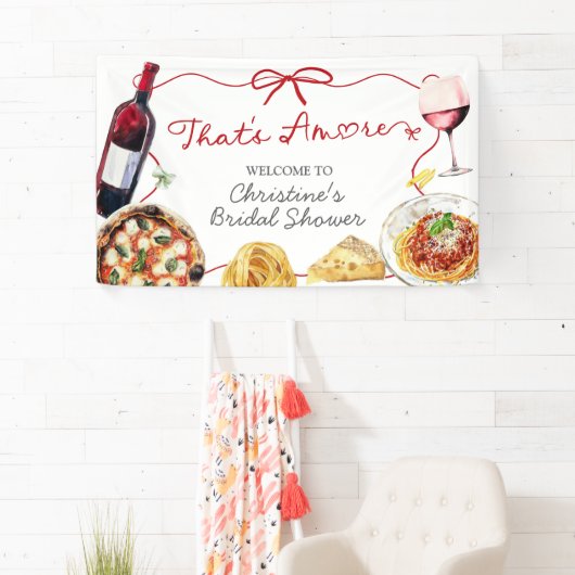 Red Bow Coquette Amore Large Banner Sign (Insitu)
