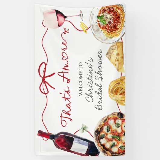Red Bow Coquette Amore Large Banner Sign (Verticaal)