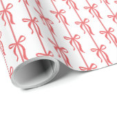 Red Bow | Coquette Christmas  Cadeaupapier (Rol Hoek)