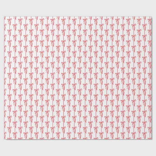 Red Bow | Coquette Christmas Cadeaupapier (Vlak)