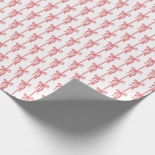 Red Bow | Coquette Christmas Cadeaupapier (Hoek)