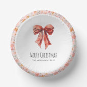 Red Bow Coquette Elegant Bloemen Kerstmis Papieren Kommen (Voorkant)