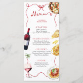Red Bow Coquette Italian Bridal Shower Menu (Voorkant)