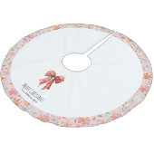 Red Bow Coquette Moderne Bloemen Kerstmis Kerstboom Rok (Gekanteld)