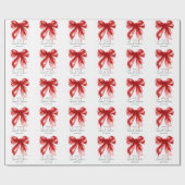 Red Bow Coquette Script Sweet 16 Party Cadeaupapier (Vlak)