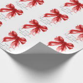 Red Bow Coquette Script Sweet 16 Party Cadeaupapier (Hoek)
