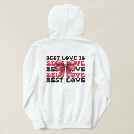 Red Bow Coquette Valentijnsdag Zelfliefde Hoodie (Design achterkant)