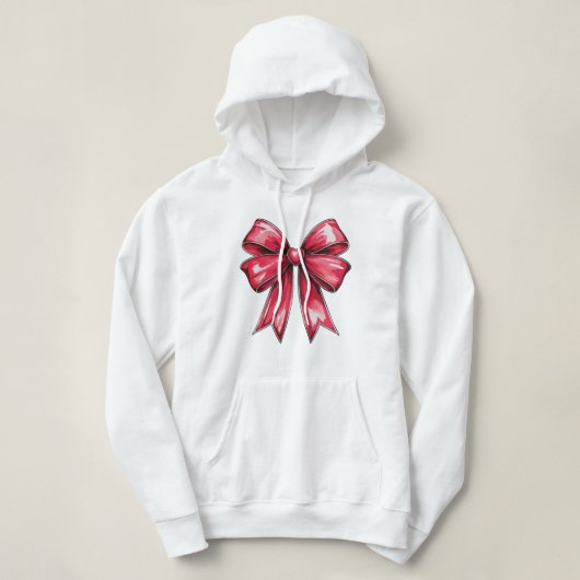 Red Bow Coquette Valentijnsdag Zelfliefde Hoodie (Design voorkant)