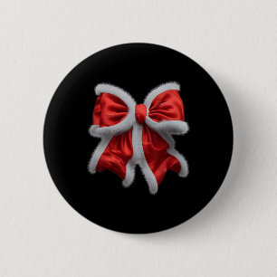 Red Bow Coquette voor Kerstmis Kerstman Kerstman K Ronde Button 5,7 Cm